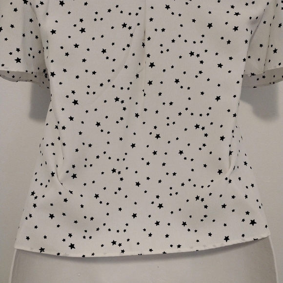 Shinestar - Star Print Off Shoulder Top - Picture 9 of 12